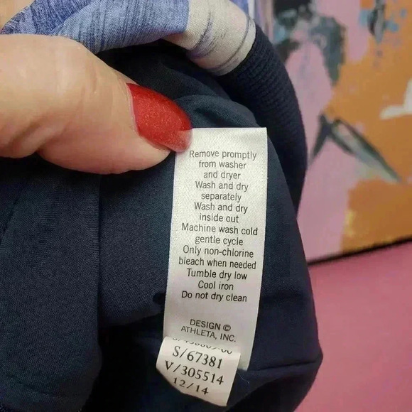 Athleta Blue Abstract Lined Bomber Jacket Size XS - Picture 4 of 5